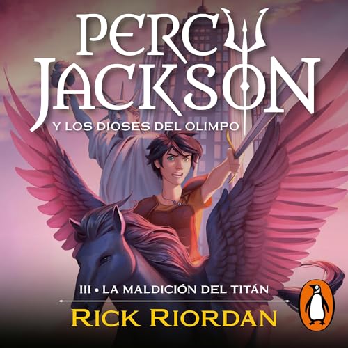 Diseño de la portada del título La maldición del Titán (Percy Jackson y los dioses del Olimpo 3)