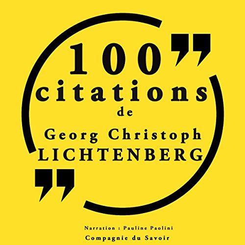 Diseño de la portada del título 100 citations Georg Christoph Lichtenberg