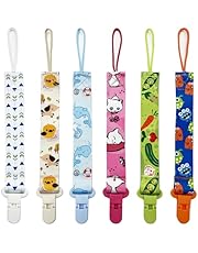 6 Pack Baby Pacifier Holder Clips - Dummy Clips Lightweight Universal Holder Leash for Boys and Girls Fits for Most Pacifiers - Protects Your Baby - Binkie Styles &amp; Baby Teethers &amp; Toys and Gift