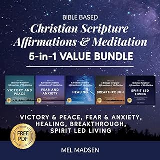 Bible Based Christian Scripture Affirmations & Meditation 5-in-1 Value Bundle Audiobook By Mel Madsen cover art