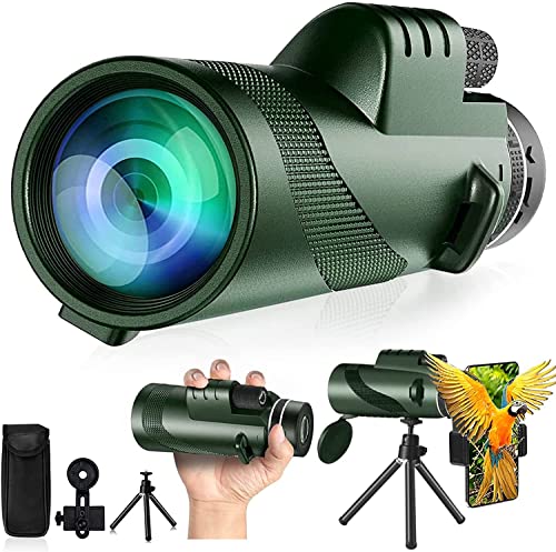 Monocular-Telescope 80x100 High Powered Monocular for Adults Monocular for Smartphone Adapter Monocular Telescope Hunting Wil