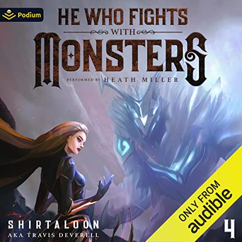 Diseño de la portada del título He Who Fights with Monsters 4