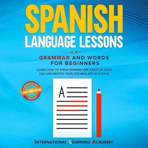 Diseño de la portada del título Spanish Language Lessons: Grammar and Words for Beginners