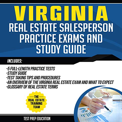 Virginia Real Estate Salesperson Practice Exams and Study Guide Audiobook By The Real Estate Training Team cover art