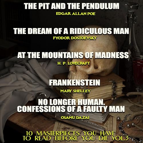 Page de couverture de The Pit and the Pendulum by Edgar Allan Poe, the Dream of a Ridiculous Man by Fyodor Dostoevsky, at the