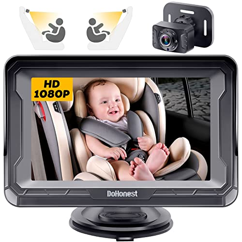 DoHonest Baby Car Camera HD 1080P - Rear-Facing Car Baby Monitor with Night Vision, Adjustable View Angle, Easy Setup, Anti-G