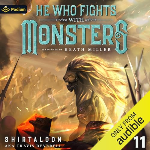 Diseño de la portada del título He Who Fights with Monsters 11: A LitRPG Adventure