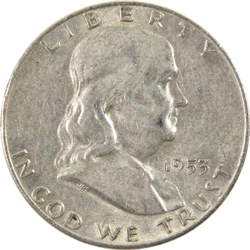 1953 D Franklin Half Dollar XF EF Extremely Fine Silver 50c Coin