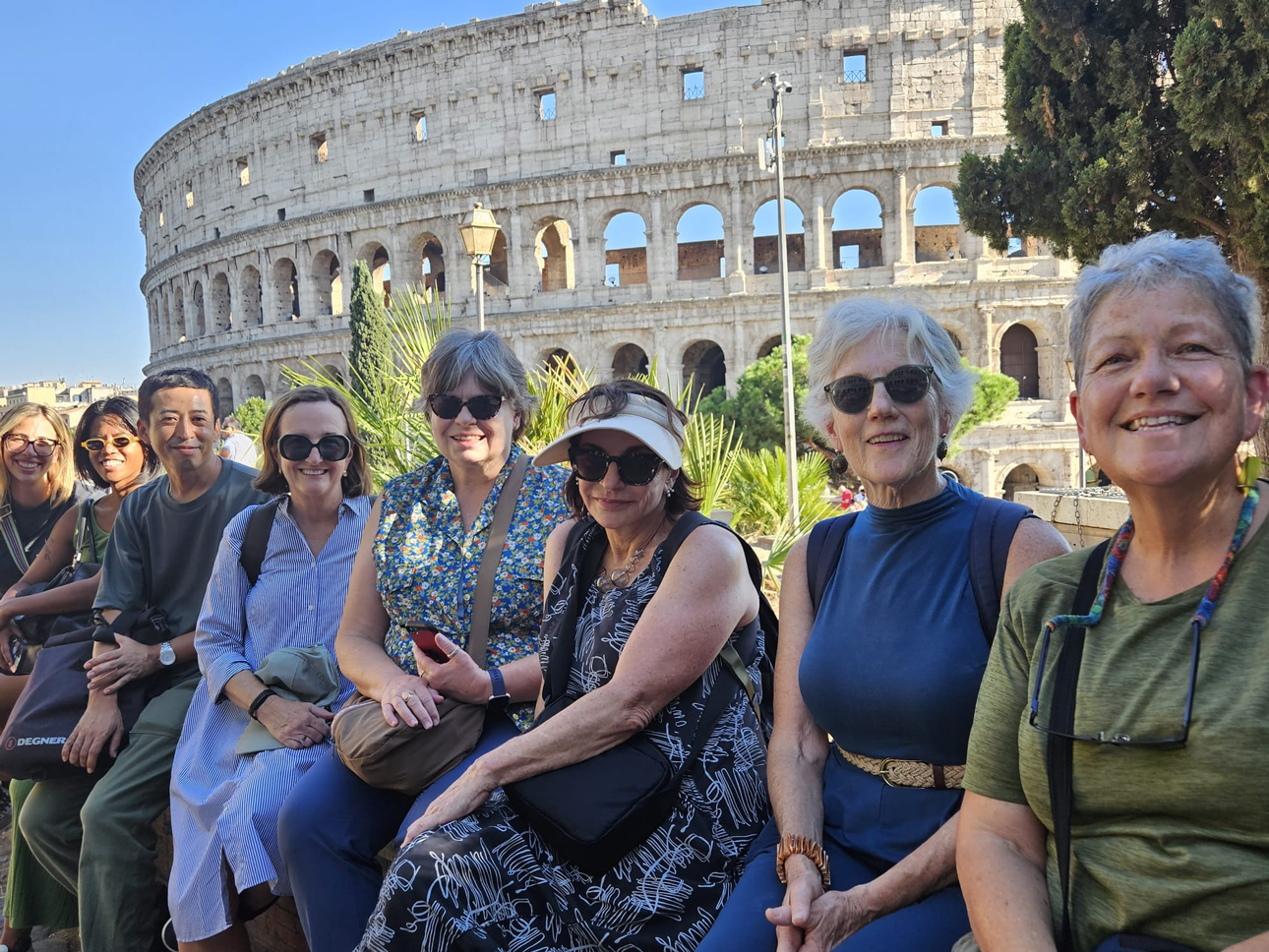 Image of Temple’s adult study abroad program cohort at the Colosseum in Rome.