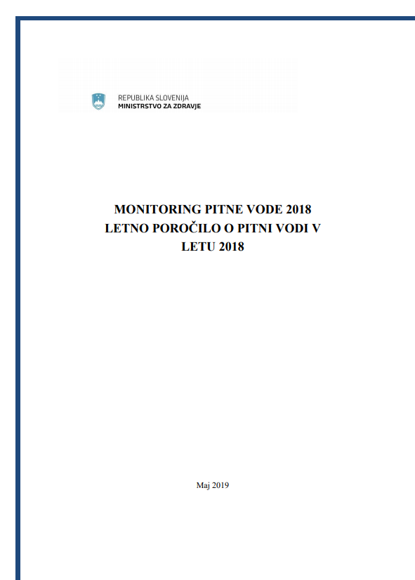 Letno poročilo o kakovosti pitne vode v Sloveniji  2018