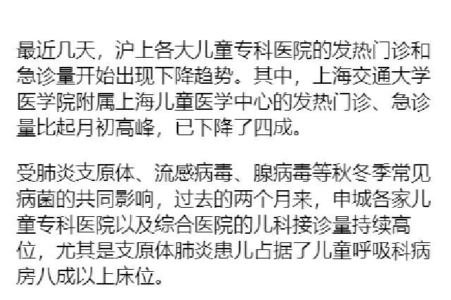 支原体肺炎患儿就诊数量有所回落 专家提醒需警惕