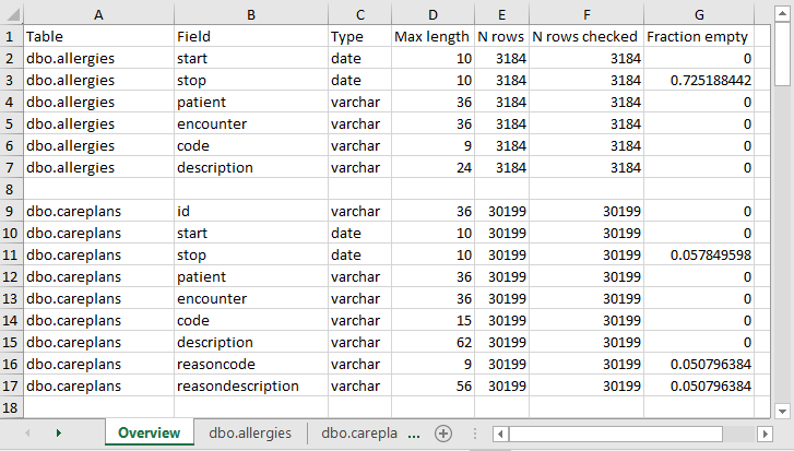 Example overview tab from a scan report.