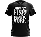 Image of We the People Holsters Born To Fish Forced To Work Short Sleeve Shirt 079BF328