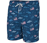 Image of HUK Performance Fishing Pursuit Volley Fish And Flags Shorts - Youth