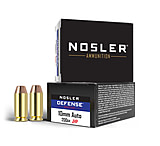 Image of Nosler Defense 10mm 200 Grain Bonded Jacketed Hollow Point (BJHP) Brass Centerfire Pistol Ammunition