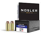 Image of Nosler Defense .40 S&amp;W 200 Grain Bonded Jacketed Hollow Point Brass Cased Cased Pistol Ammunition