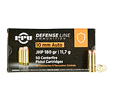 Image of PPU Defense 10mm Auto 180 Grain Jacketed Hollow Point Brass Cased Pistol Ammunition