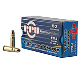 Image of PPU Handgun 7.62x25mm Tokarev 85 Grain Full Metal Jacket Brass Cased Pistol Ammunition