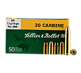 Sellier &amp; Bellot 30 Carbine 110 Grain Soft Point Rifle Ammo, 50 Rounds, SB30B