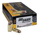 Image of SIG SAUER Elite Ball 9 mm Luger 115 grain Full Metal Jacket Brass Cased Centerfire Pistol Ammunition