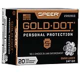 Speer Gold Dot 9 mm Luger 147 Grain Gold Dot Hollow Point Centerfire Pistol Ammo, 20 Rounds, 23619GD