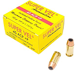 Super Vel Ammunition 45 ACP 185 grain Jacketed Hollow Point Brass Cased Pistol Ammunition