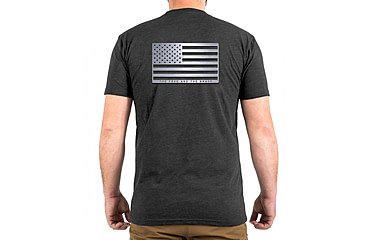 Image of First Tactical Steel Flag Graphic T-Shirt - Mens, Charcoal Heather, Medium, 112558-417-M