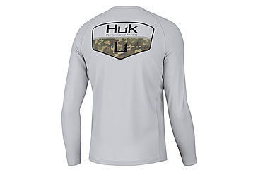 Image of HUK Performance Fishing Camo Badge Pursuit Crew - Mens, Harbor Mist, XL, H1200613-034-XL