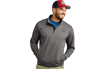 Image of HUK Performance Fishing Cold Front 1/4 Zip Pullover - Mens, Volc Ash Hthr, Large, H1300098-015-L