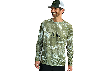 Image of HUK Performance Fishing Mossy Oak Pursuit Crew - Mens, Mo Sw Freshwtr, Medium, H1200610-947-M