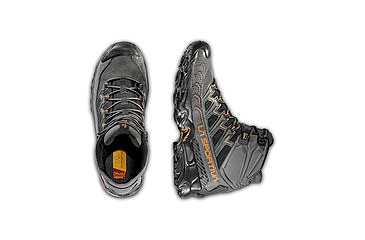 Image of La Sportiva Ultra Raptor II Mid GTX Hiking Shoes - Mens, Carbon/Hawaiian Sun, 43, 34B-900208-43