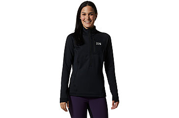 Image of Mountain Hardwear Polartec Power Grid Half Zip Jacket - Womens, Black, Small, 1985341010-S