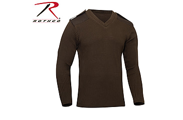 Image of Rothco G.I. Style Acrylic V-Neck Sweater, Brown, M, 6345-Brown-M