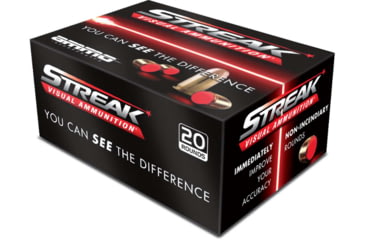 Image of Ammo, Inc. STREAK .380 ACP 100 grain Full Metal Jacket Brass Cased Centerfire Pistol Ammo, 20 Rounds, 380100TMC-STRK-RED-50