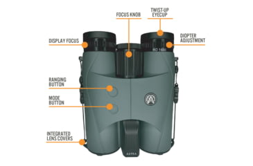 Image of Astra Optix HBX1600B Laser 10x42mm Rangefinder Binoculars, Green/Black, HBX1600B