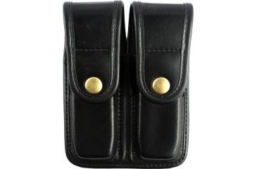 Image of Bianchi 7902 Double Mag Pouch, Plain Black, Brass Snap 22192