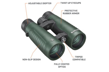 Image of Bushnell Excursion 10x42mm Powerview Roof Binocular, Green, 210242BF