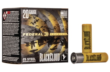 Image of Federal Premium Black Cloud 20 Gauge 1 oz Black Cloud FS Steel Centerfire Shotgun Ammo, 2 Shot, 25 Rounds, PWBX209 2, PWBX209 2