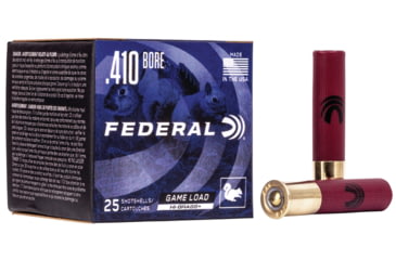 Image of Federal Premium Game Shok 410 Bore 1/2 oz Game Load Upland Hi-Brass Centerfire Shotgun Ammo, 6 Shot, 25 Rounds, H412 6, H412 6