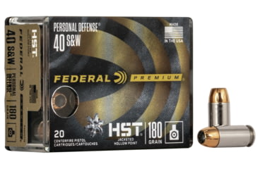 Image of Federal Premium Personal Defense Pistol Ammo, .40 S&amp;W, HST Jacketed Hollow Point, 180 grain, 20 Rounds, P40HST1S