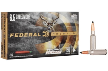 Image of Federal Premium VITAL-SHOK 6.5 Creedmoor 120 Grain Trophy Copper Centerfire Rifle Ammo, 200 Round