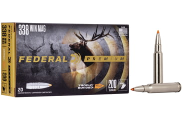 Image of Federal 338 Winchester Magnum 200 Grain Trophy Bonded Tip Rifle Ammo, 20 Rounds, P338TT2-20RD