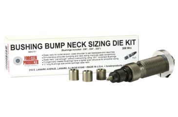 Image of Forster Bushing Bump Kit 26 Nosler Bushing Bump Neck Sizing Die and three Neck Bushings, .292in, .290in, .288in diameter for 26 Nosler, BBK2411