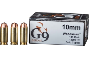 Image of G9 Defense 10mm Auto 145 Grain Copper Solid Brass Cased Pistol Ammo, 20 Rounds, WM-10MM-145A