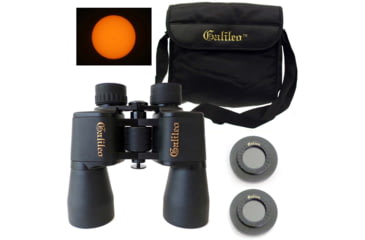 Image of Galileo 16 x 50mm Porro Prism Binoculars w/ Solar Filter Caps, Black, G-1650SF