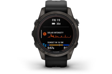 Image of Garmin Fenix 7X ProSapphire Solar Edition Titanium with Fog Gray/Ember Orange Band Watch, 010-02778-14