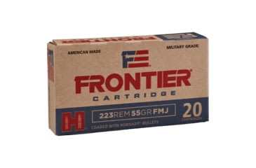 Image of Hornady Frontier 5.56x45mm NATO 55 grain Full Metal Jacket Brass Cased Centerfire Rifle Ammo, 500 Round