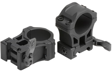 Image of Leapers UTG ACCU-SYNC QR Scope Rings, 1in, High Profile, Picatinny, Black, AQR120