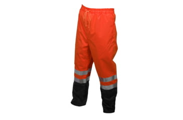 Image of MCR Safety Luminator Series Hi-Vis Waterproof and Rain Pants, Breathable Poly/PU Elastic Waist, ANSI 107 Class E Standard, Fluorescent Orange, XL, 591SPWXL