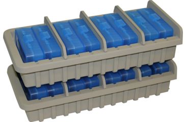 Image of MTM Ammo Rack w 8 P50-9M-24 Ammo Boxes, Dark Earth/Clear Blue, AR9M